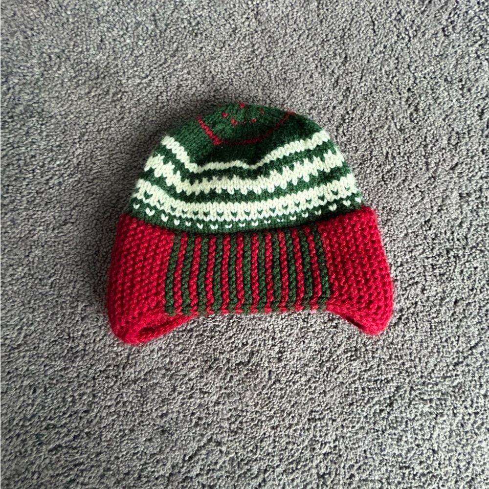 Cozy Red and Green Kids Knit Hat